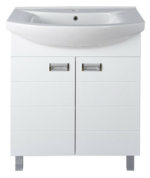 Viva SZQUARE 75 lábon álló fürdőszobabútor Sanovit ZENON 6075 porcelán mosdóval 75 x 49,8 cm