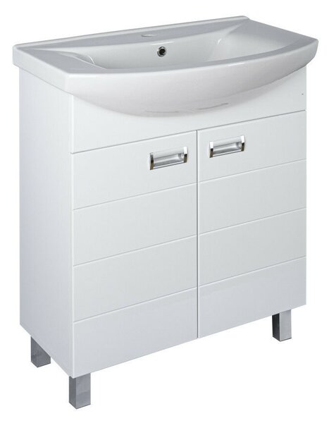 Viva SZQUARE 75 lábon álló fürdőszobabútor Sanovit ZENON 6075 porcelán mosdóval 75 x 49,8 cm