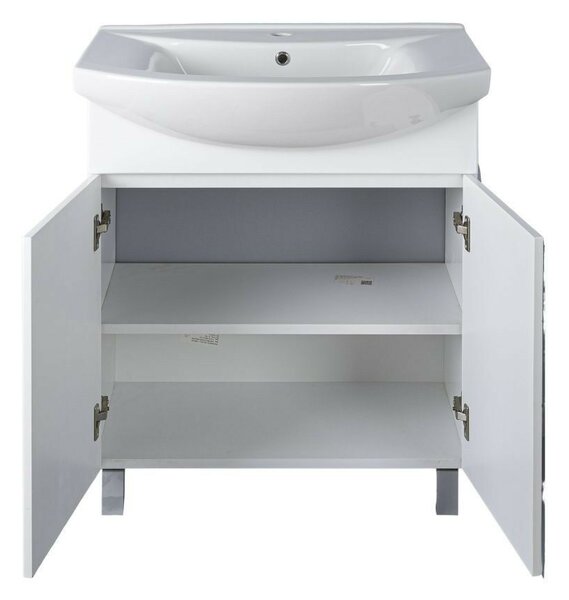 Viva SZQUARE 75 lábon álló fürdőszobabútor Sanovit ZENON 6075 porcelán mosdóval 75 x 49,8 cm