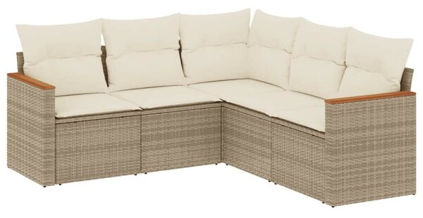 VidaXL Polyrattan Kerti Ülőgarnitúra - 5 részes - Bézs