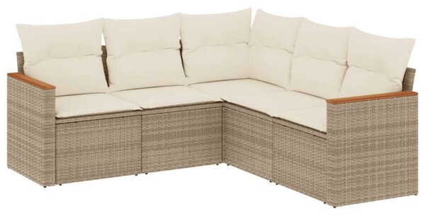 VidaXL Polyrattan Kerti Ülőgarnitúra - 5 részes - Bézs