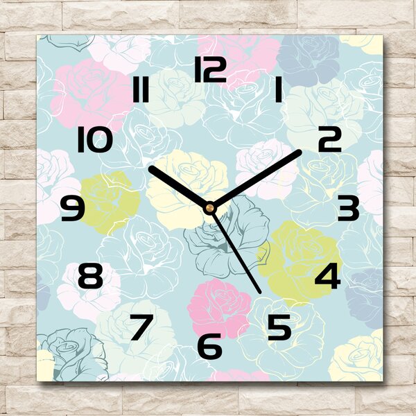 Négyzet alakú üvegóra Roses