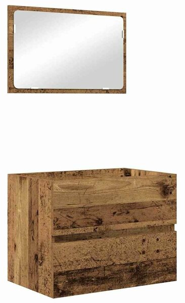Fürdőszoba bútor szett 3 pcs Öreg fa 60 x 38.5 x 45 cm Faanyag