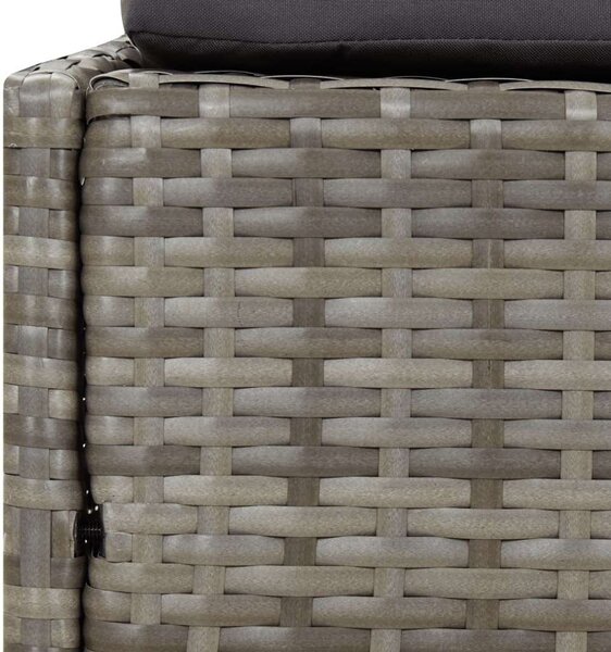 Szürke polyrattan napágy összecsukható tetővel 200x114x128 cm