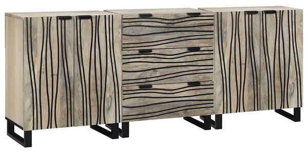 Tálalószekrény készlet 3 db Fehér 180 x 33 x 75 cm