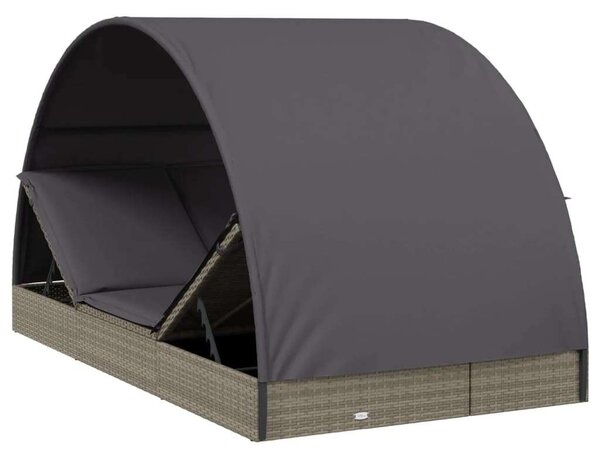 Polyrattan Napágy - 2 Személyes - Kerek Tető - 211x112x140 cm