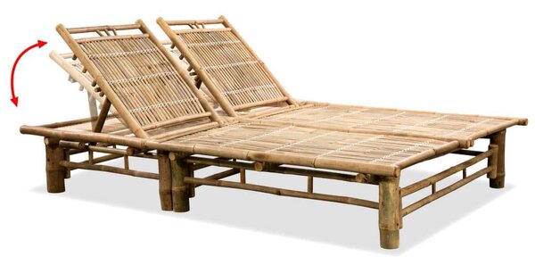 VidaXL Bambusz Napozóágy - 2 személyes - 200x130 cm