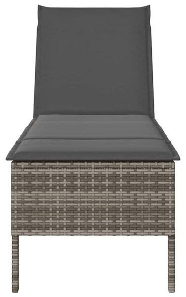 VidaXL szürke polyrattan napozóágy párnával 55x200x44 cm