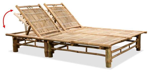 VidaXL Bambusz Napozóágy - 2 személyes - 200x130 cm