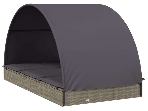 Polyrattan Napágy - 2 Személyes - Kerek Tető - 211x112x140 cm