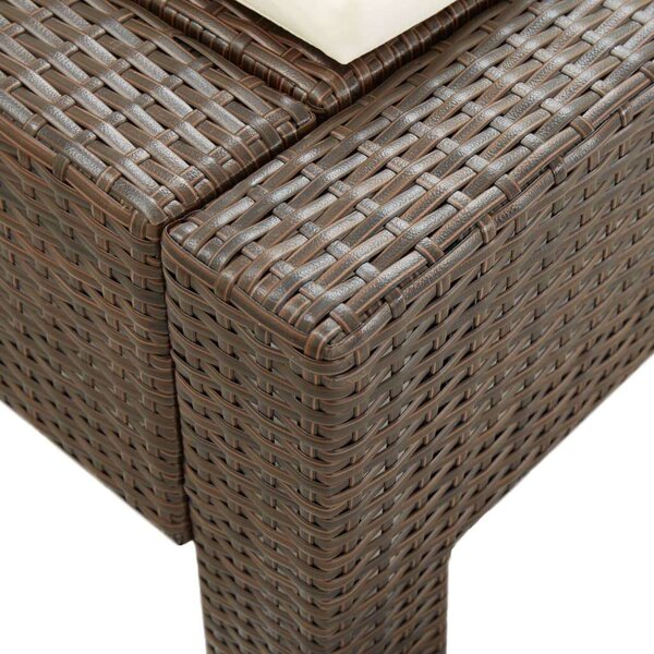 VidaXL Kétüléses Napozóágy - Barna Polyrattan - 220x130cm