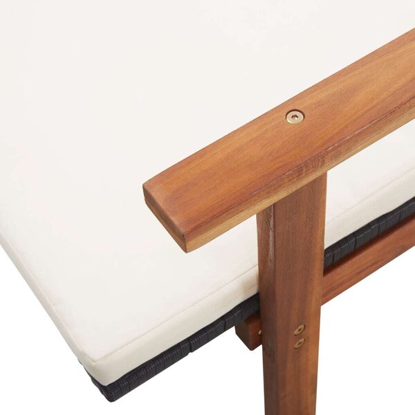 VidaXL Napozóágy - Akácfa és Polyrattan - 200cm