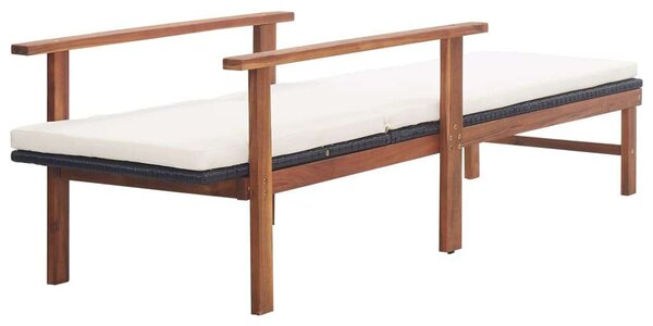 VidaXL Napozóágy - Akácfa és Polyrattan - 200cm