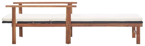 VidaXL Napozóágy - Akácfa és Polyrattan - 200cm