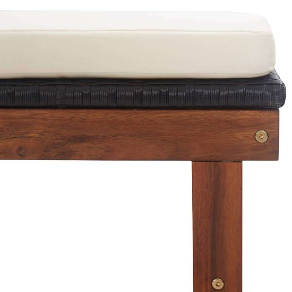 VidaXL Napozóágy - Akácfa és Polyrattan - 200cm