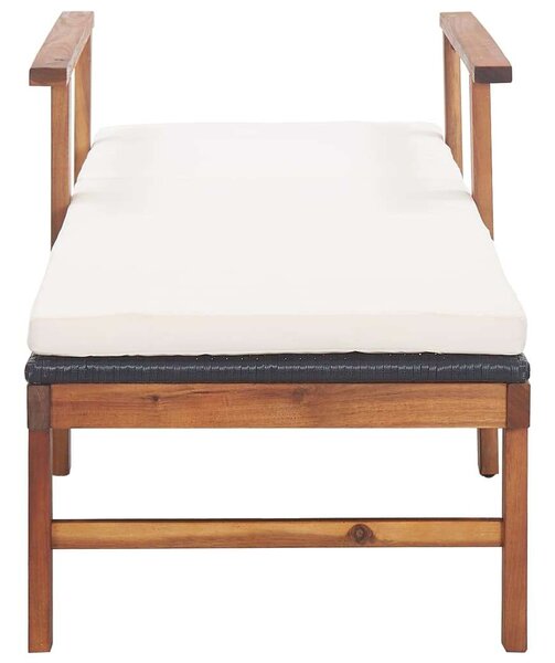 VidaXL Napozóágy - Akácfa és Polyrattan - 200cm