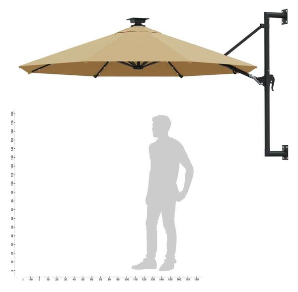 VidaXL Falra Szerelhető Napernyő - LED - 300cm