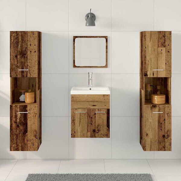 Fürdőszoba bútor szett 5 pcs Öreg fa 41 x 38.5 x 46 cm Faanyag