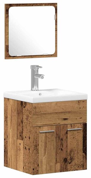 Fürdőszoba bútor szett 5 pcs Öreg fa 41 x 38.5 x 46 cm Faanyag