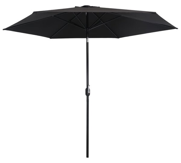 300 cm-es Fekete Kültéri Napernyő - Fémrúd - Poliészter