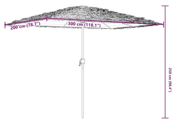 VidaXL Zöld Kerti Napernyő - 300x200 cm