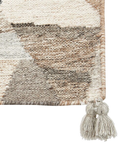 Szőnyeg ARGAVAND Bézs 200 x 300 cm Gyapjú Kilim