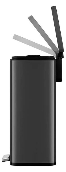 Pedálos szemeteskosár, EKO, Madison, 50 liter, matt fekete