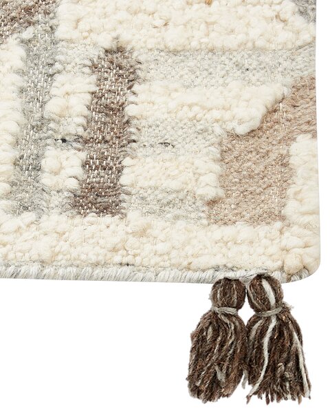Szőnyeg KAGHTSRASHEN Bézs 160 x 230 cm Gyapjú Kilim