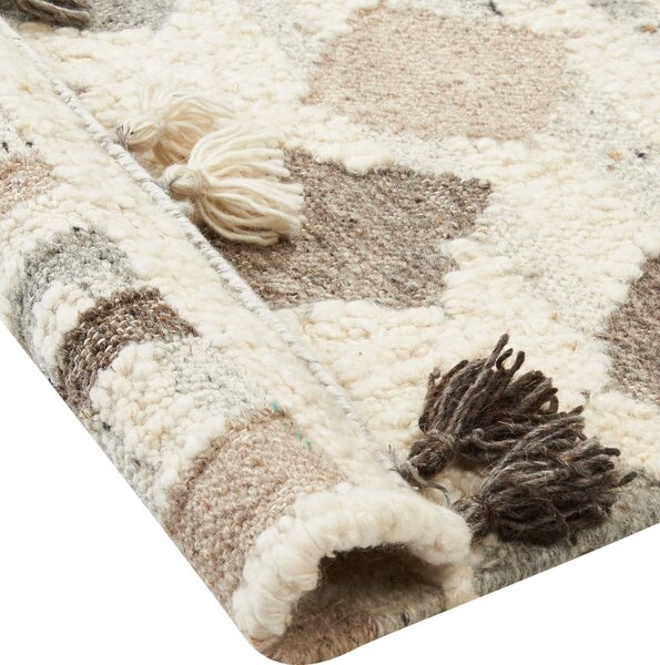 Szőnyeg KAGHTSRASHEN Bézs 160 x 230 cm Gyapjú Kilim