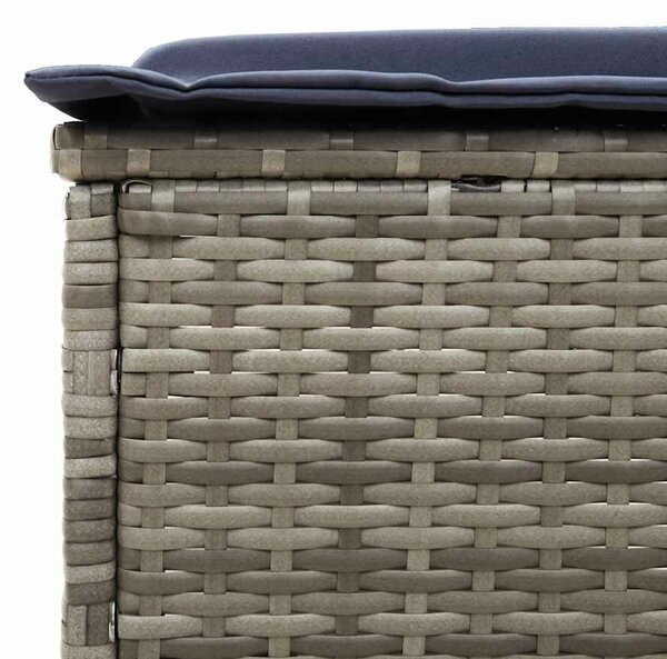 VidaXL szürke polyrattan napozóágy párnával