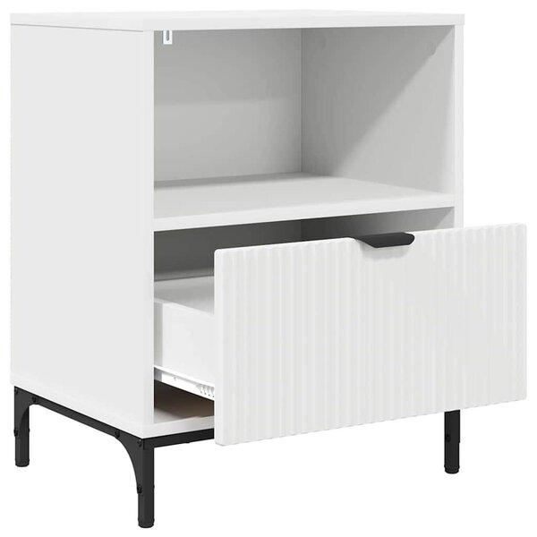 Éjjeliszekrények fiókkal 2 pcs Fehér 49 x 36 x 61 cm Faanyag