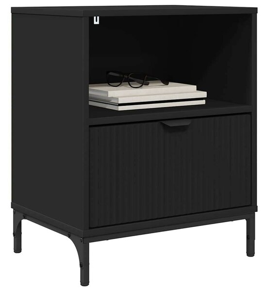 Éjjeliszekrények fiókkal 2 pcs Fekete 49 x 36 x 61 cm Faanyag