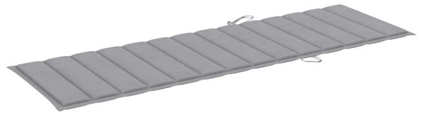 VidaXL Napozóágy - Fenyőfa - Szürke Párna - 200cm
