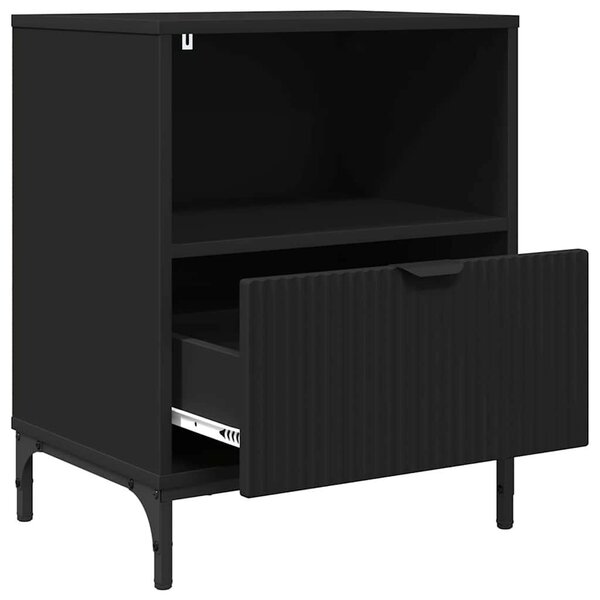 Éjjeliszekrények fiókkal 2 pcs Fekete 49 x 36 x 61 cm Faanyag
