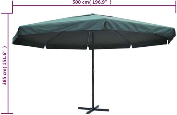 VidaXL Kerti Napernyő - Zöld - 500 cm