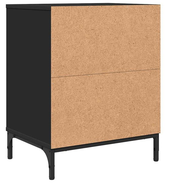 Éjjeliszekrények fiókkal 2 pcs Fekete 49 x 36 x 61 cm Faanyag