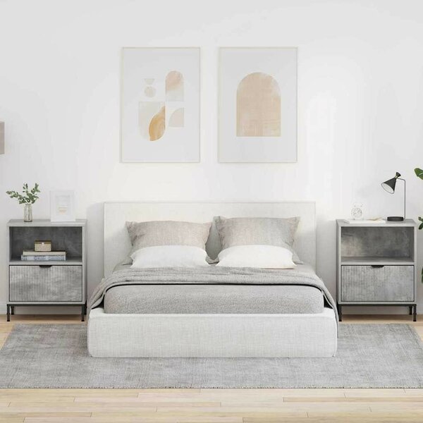 Éjjeliszekrények 2 pcs Beton szürke 49 x 36 x 61 cm Faanyag