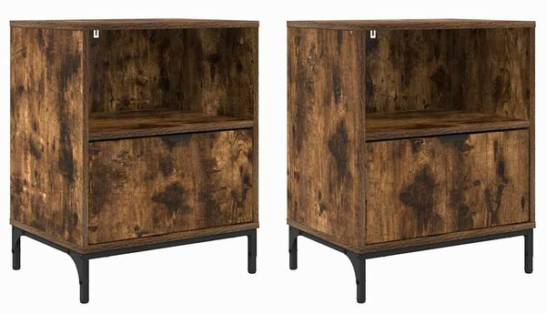 Éjjeliszekrények 2 pcs Füstölt tölgy 49 x 36 x 61 cm Faanyag
