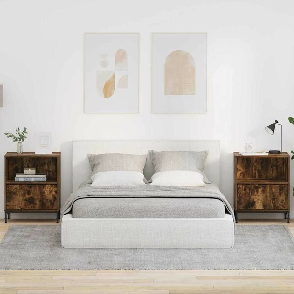 Éjjeliszekrények 2 pcs Füstölt tölgy 49 x 36 x 61 cm Faanyag