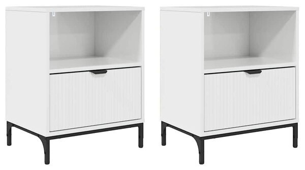 Éjjeliszekrények 2 pcs Magasfényű fehér 49 x 36 x 61 cm Faanyag