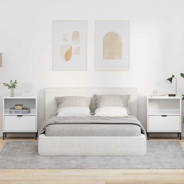 Éjjeliszekrények 2 pcs Magasfényű fehér 49 x 36 x 61 cm Faanyag