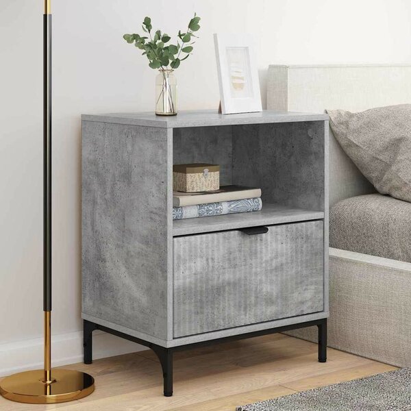 Éjjeliszekrények 2 pcs Beton szürke 49 x 36 x 61 cm Faanyag