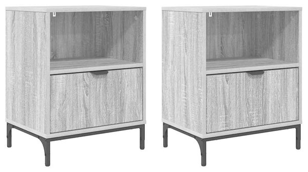 Éjjeliszekrények 2 pcs Szürke sonoma 49 x 36 x 61 cm Faanyag