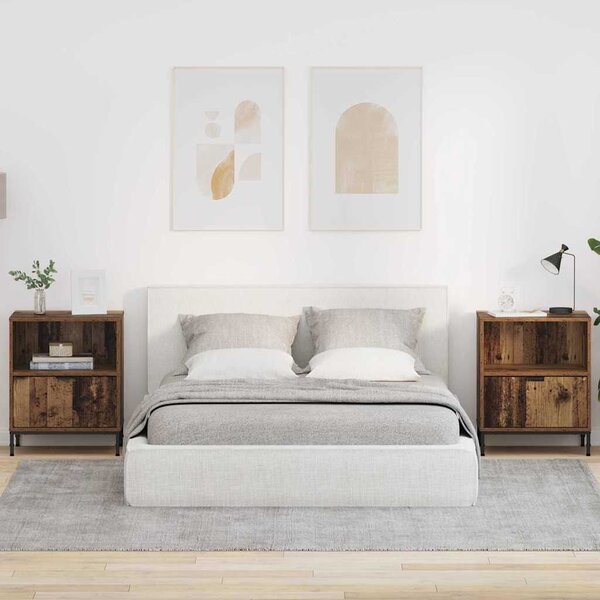 Éjjeliszekrények fiókkal 2 pcs Régi fa 49 x 36 x 61 cm Faanyag