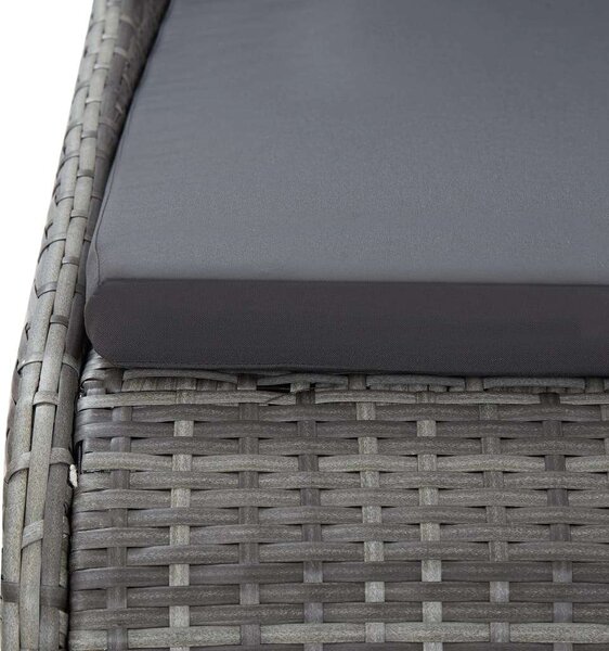 VidaXL szürke polyrattan kerti ágy 110x200 cm