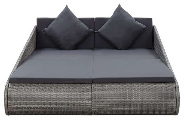 VidaXL szürke polyrattan kerti ágy 110x200 cm