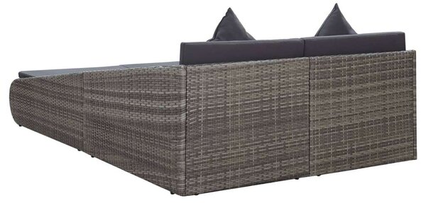 VidaXL szürke polyrattan kerti ágy 110x200 cm