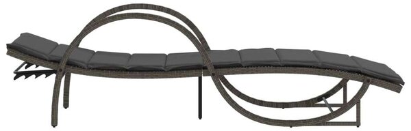 VidaXL Napozóágy Szett - 2 db Szürke Polyrattan