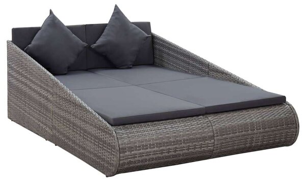 VidaXL szürke polyrattan kerti ágy 110x200 cm
