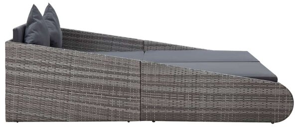 VidaXL szürke polyrattan kerti ágy 110x200 cm
